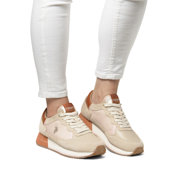 U.S. Polo Assn. - Sneakers SACHA005WDSN2 in camoscio per donna