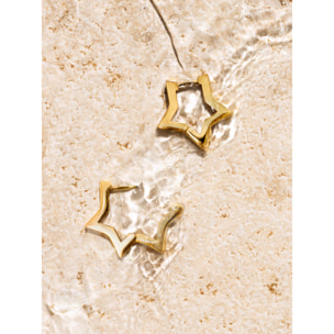 Pendientes Superstar Acero Baño Oro