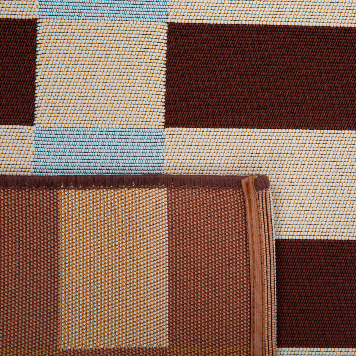 RIVIERA - Tapis intérieur/extérieur à motif carreaux bleu
