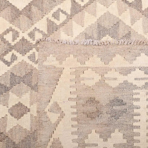 Tapis kilim géométrique, tissé à plat en laine, VIFESA