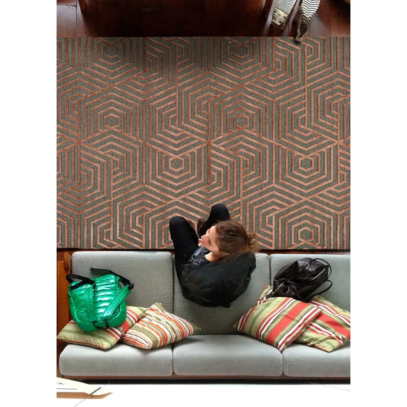 LANA Alfombra vintage de pelo corto cobre, varias medidas disponibles.