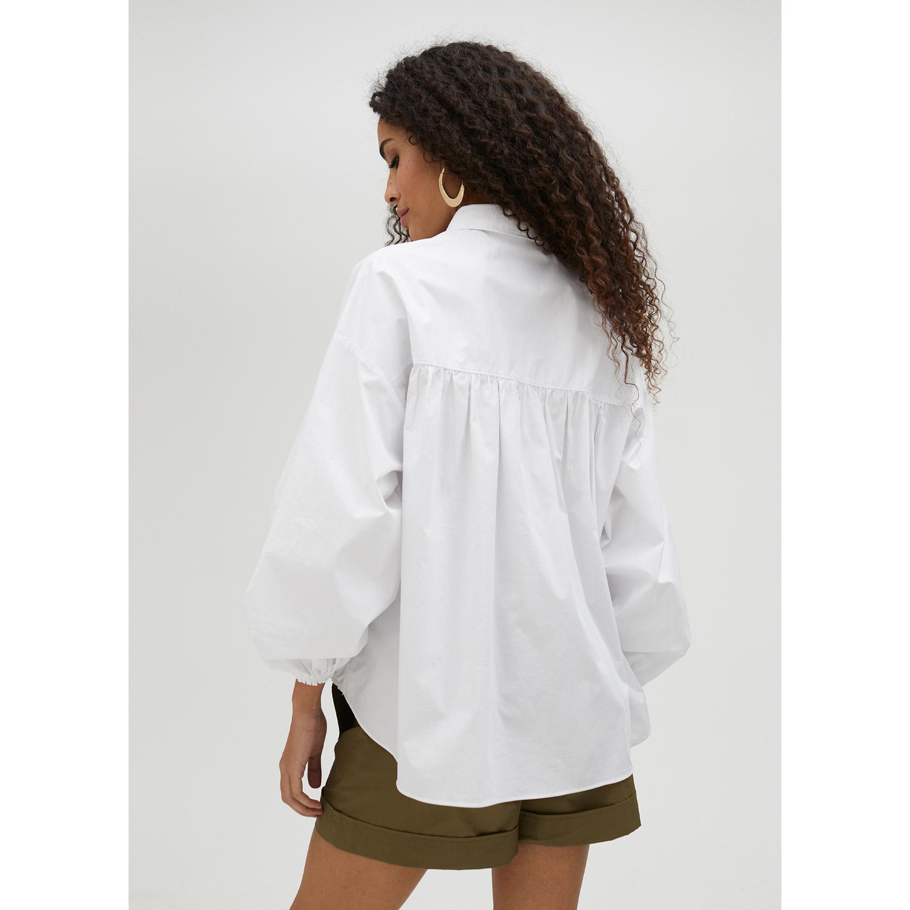 Camicia popeline con orlo elasticizzato