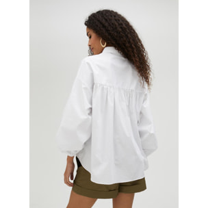 Camicia popeline con orlo elasticizzato