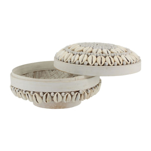 Boîte en bambou et coquillages blancs KOLOA