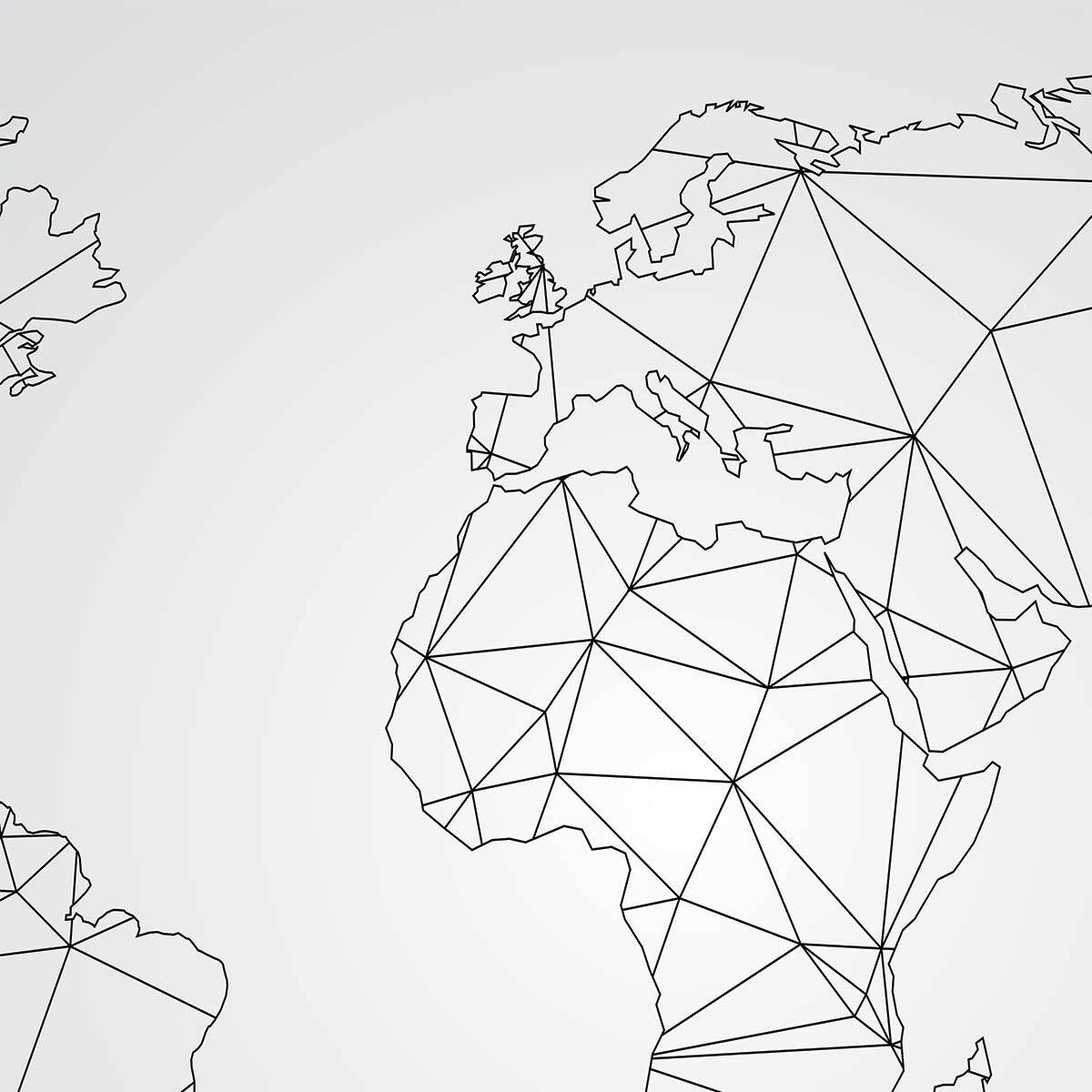 Papier peint carte du monde en origami Intissé