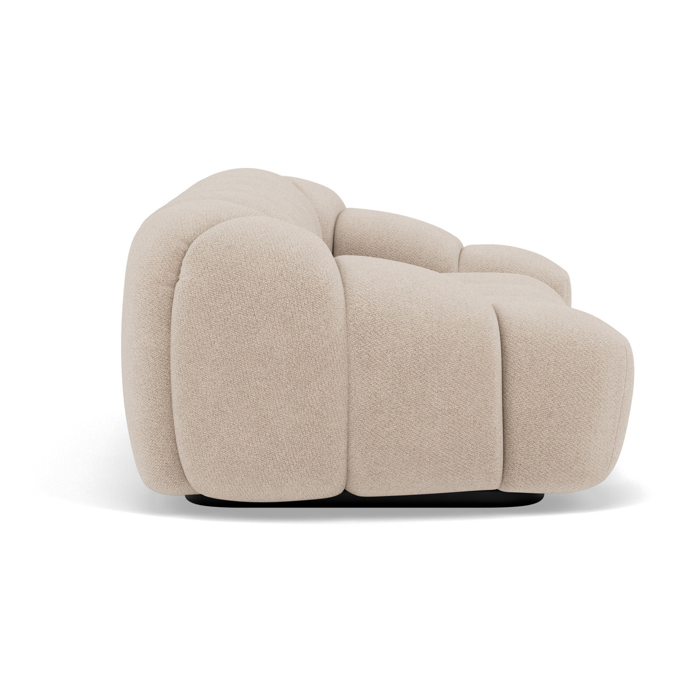 Ava - canapé 3 places bubble en velours texturé - Beige