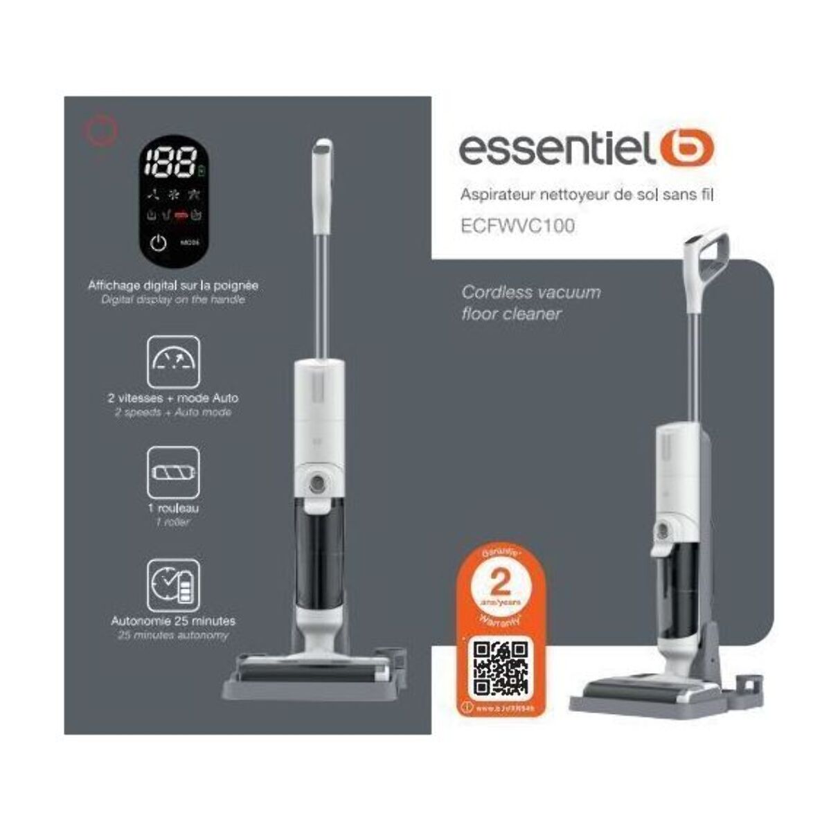 Aspirateur laveur ESSENTIELB ECFWVC100