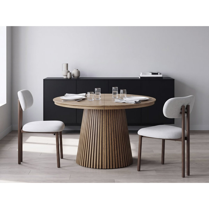 Lot de 2 chaises de salle à manger imitation bois "Veralia" - Gris clair