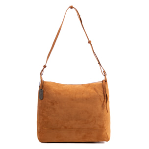 Atella borsa a tracolla grande in pelle scamosciata autentica.