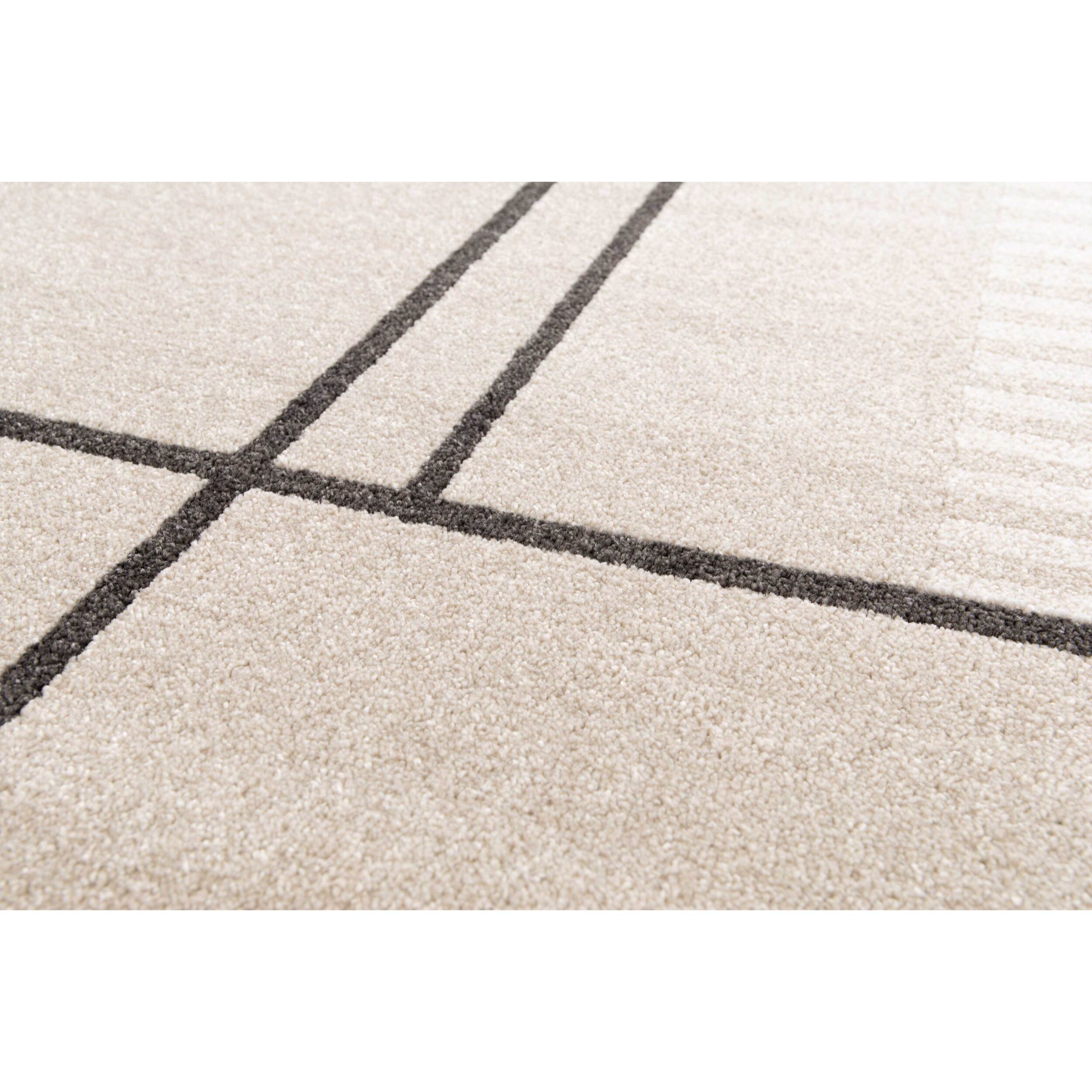 DOMUS Alfombra pelo corto diseño geométrico en beige, varias medidas disponibles.