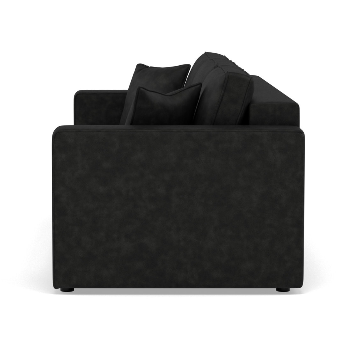 Topaze - canapé droit 3 places convertible avec coffre en simili - Noir