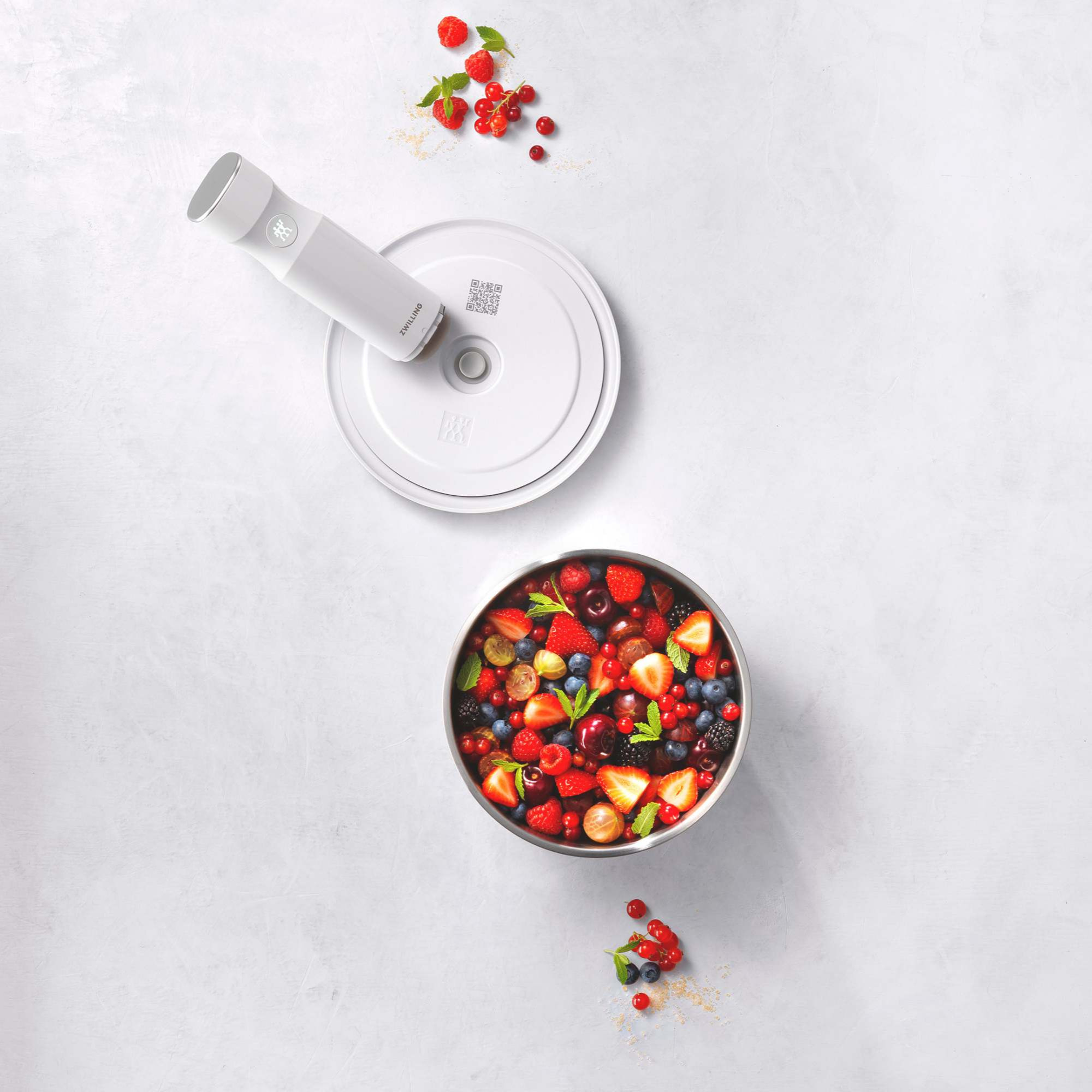 Bol sous vide M / 18 cm, Acier inoxydable, Argent