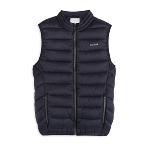 Gilet trapuntato con collo alto e zip doppio cursore