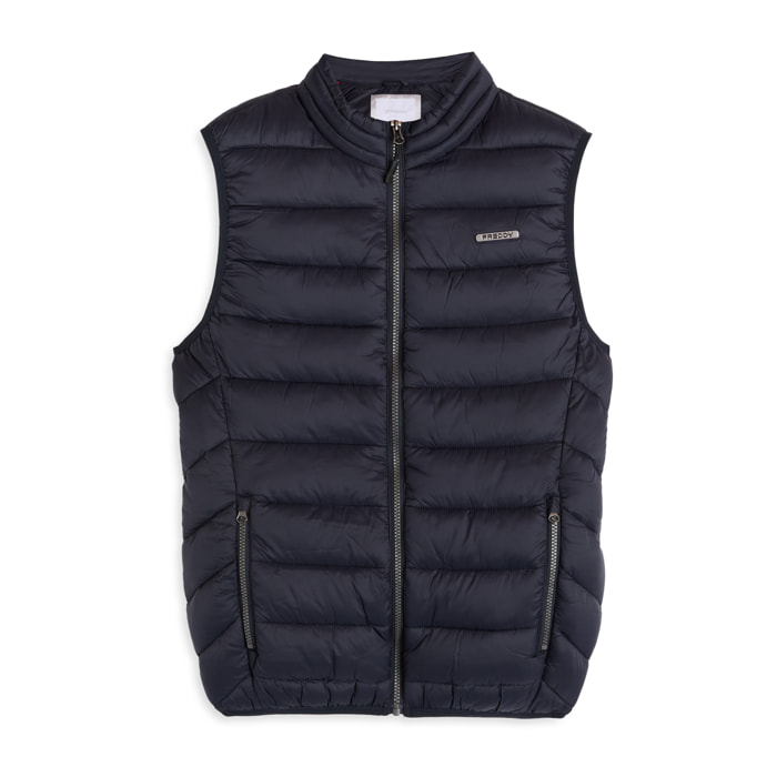 Gilet trapuntato con collo alto e zip doppio cursore