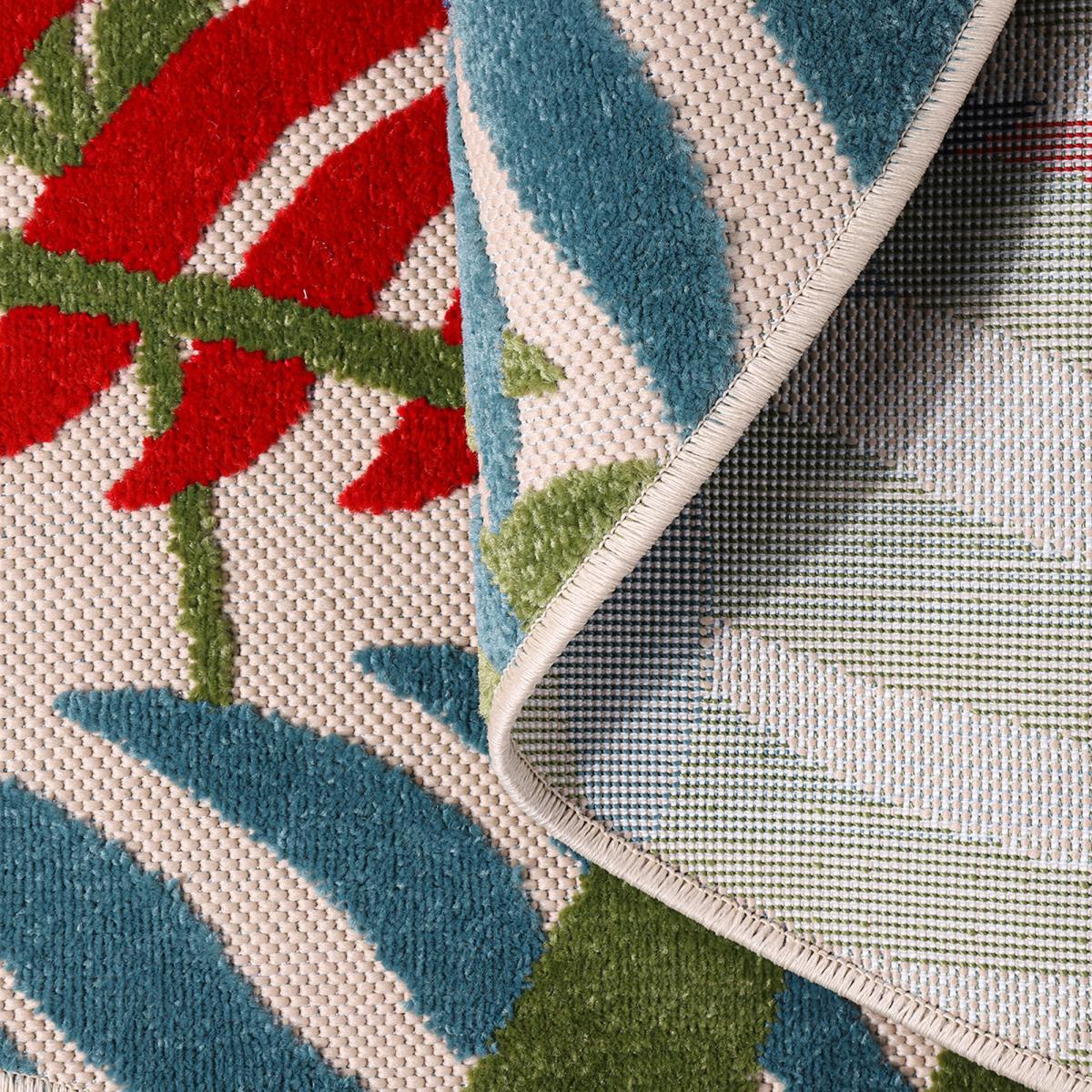 Tapis extérieur tissé kilim rond SULU