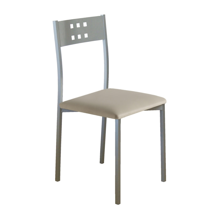 Set de 4 sillas – Polipiel lisa con diseño minimalista