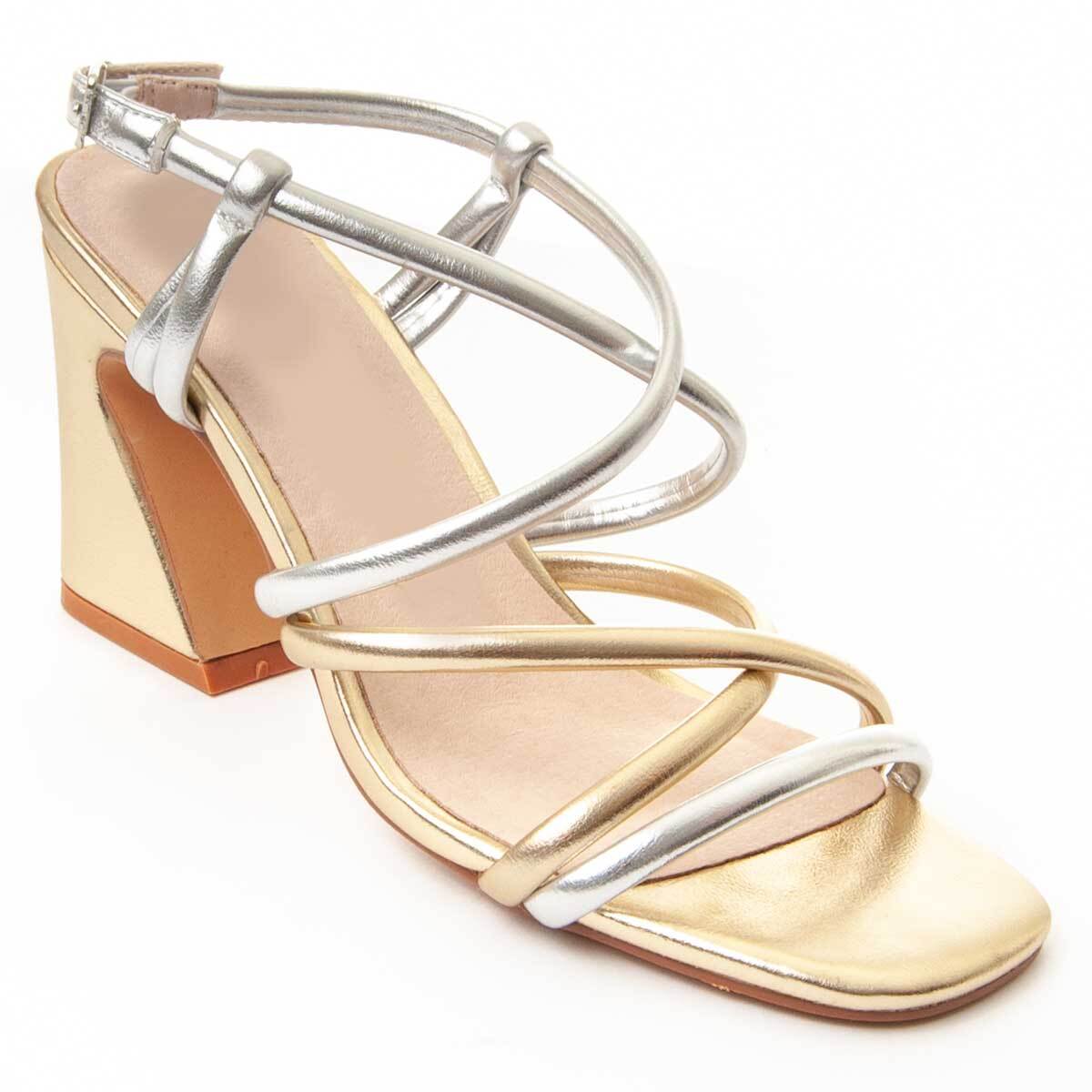 Sandalias De Tacón - Dorado - Altura: 8 cm