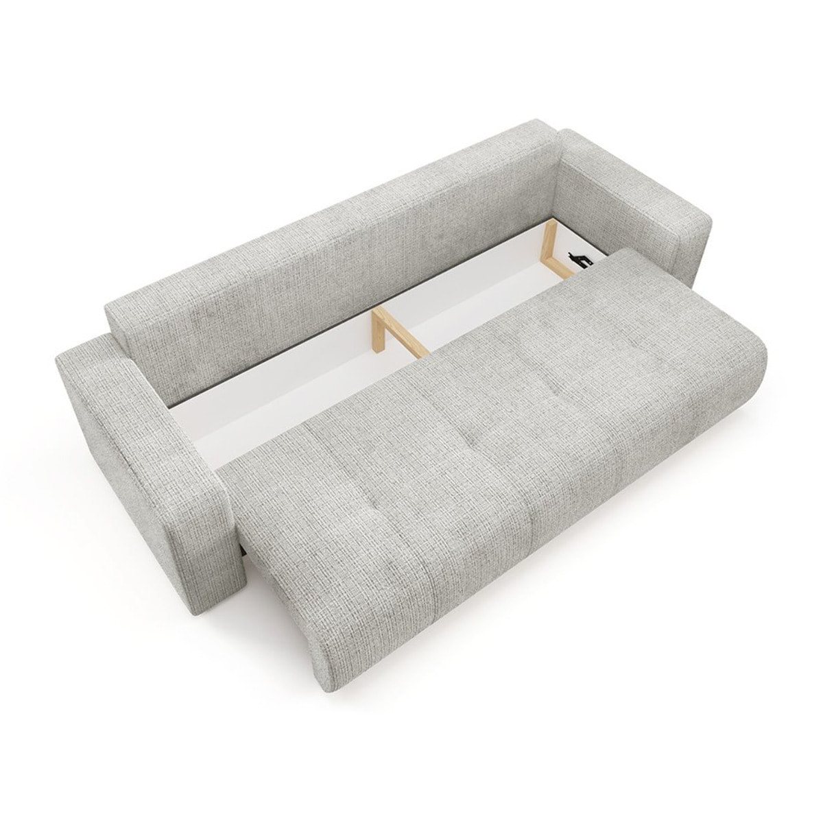 AURORE - Canapé 3 places en tissu texturé gris