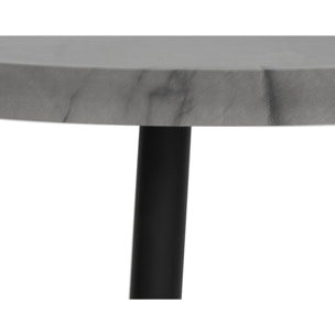 Helsinki - table basse - effet marbre - 80 cm - Gris