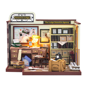 Agencia de detectives. Maqueta 3D realista con gran detalle y luces led.