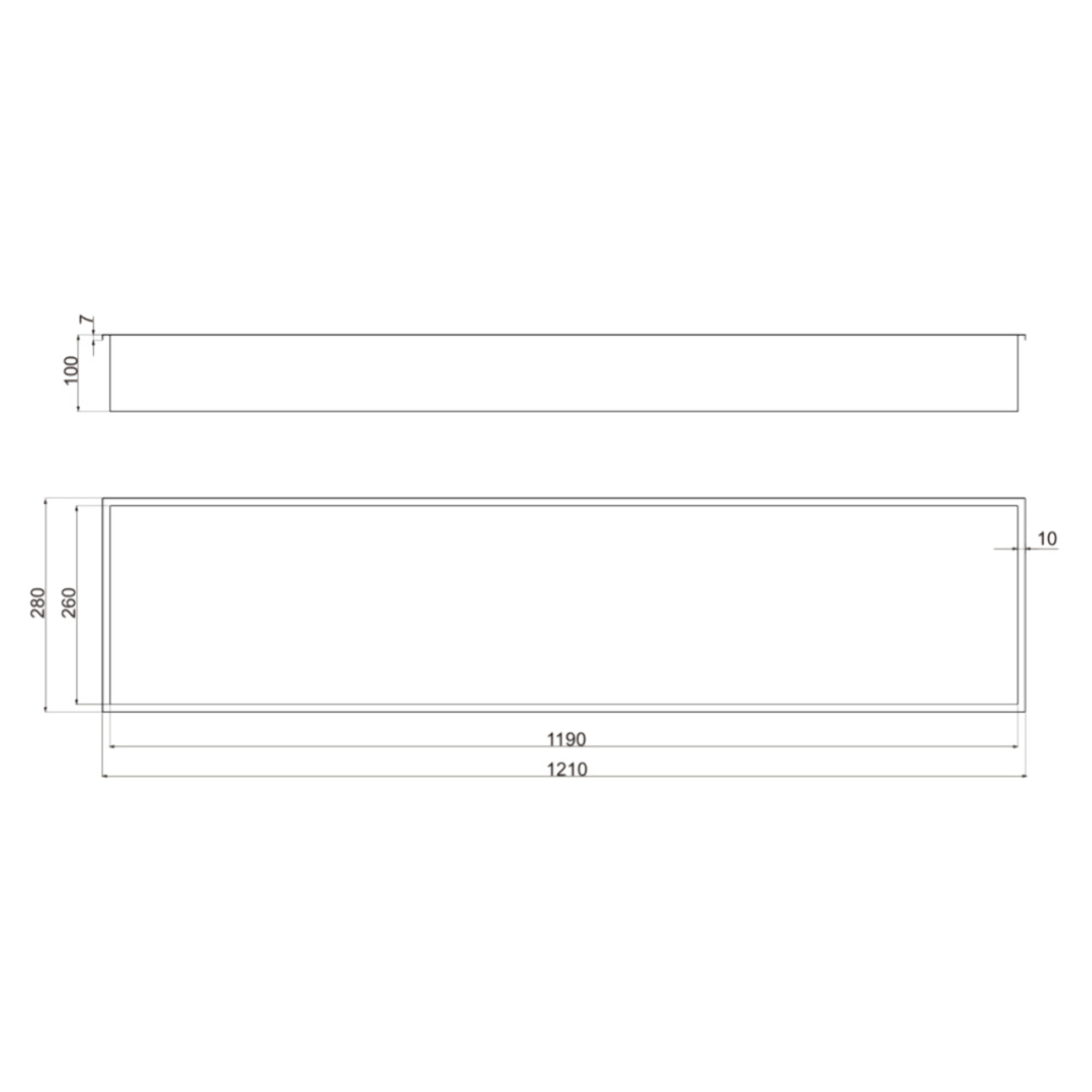 Niche de Douche à encastrer, Acier Inoxydable 304, 120x30x10cm, Or brossé PVD (SATAURN12128BG)