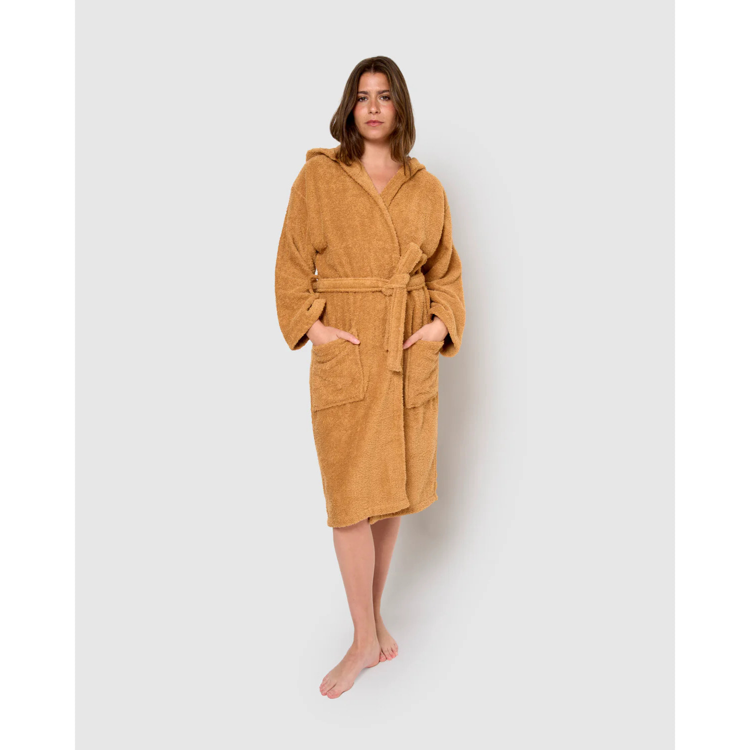 Albornoz capucha 450gr unisex ocre