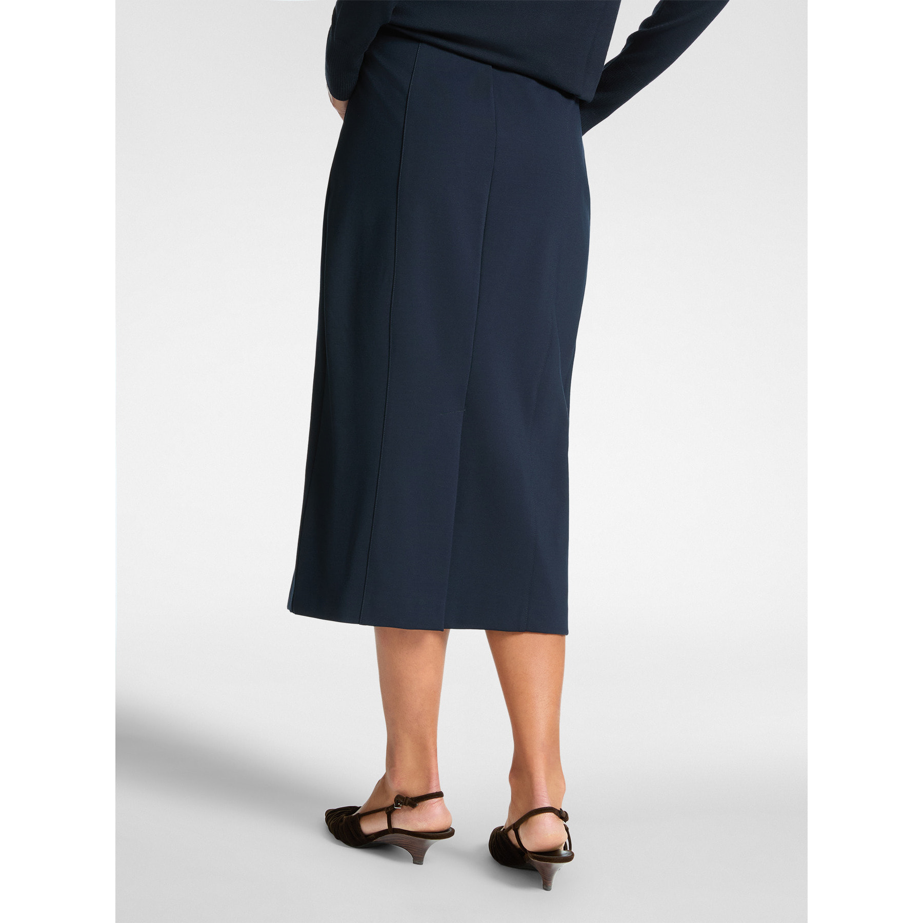 Elena Mirò - Falda lápiz en punto Milán - Azul