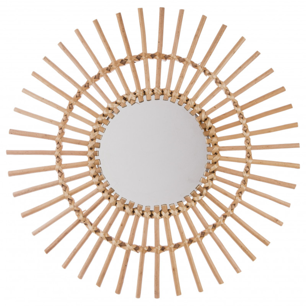 Miroir rotin soleil Diamètre 58 cm Atmosphera - Couleur: Bois