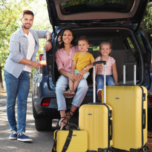 Juego De Maletas Rígidas Abs Itaca Havel Amarillo