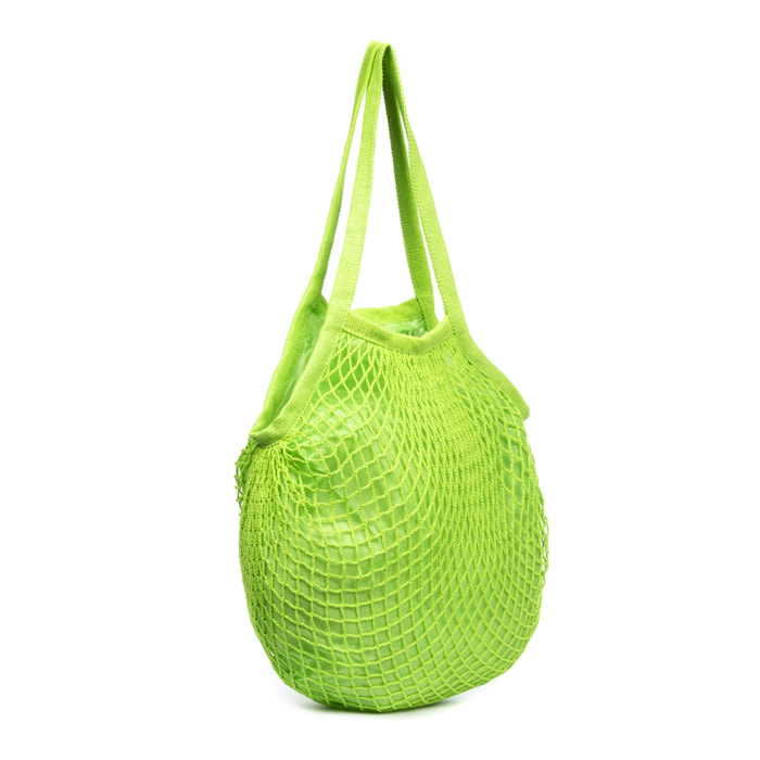 IRIA QUINTANA Borsa a spalla Forliana da Donna. Tessuto In Cotone All'uncinetto Nylon 36x10x41 Cm. Colore verde chiaro