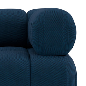 Ruby - module d'assise d'angle droit en velours texturé - Bleu