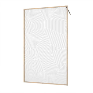 Paroi de douche 120 x 200 HINATA style Japandi courbes douces - Cadre effet Bois - Verre 6mm