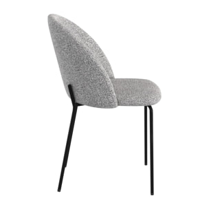 Lot de 2 chaises en tissu chiné gris clair - Karl