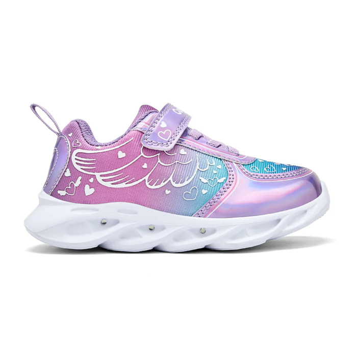 Zapatillas De Luces De Niña Con Cordones Elásticos