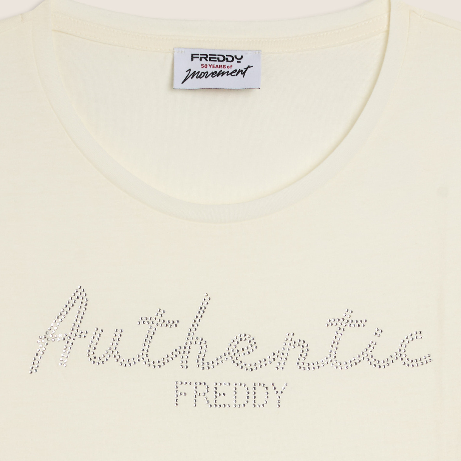 T-shirt manica 3/4 "Authentic" con logo FREDDY in strass
