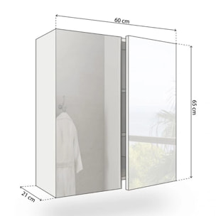 Armario camerino con espejo Inspire Blanco Brillo