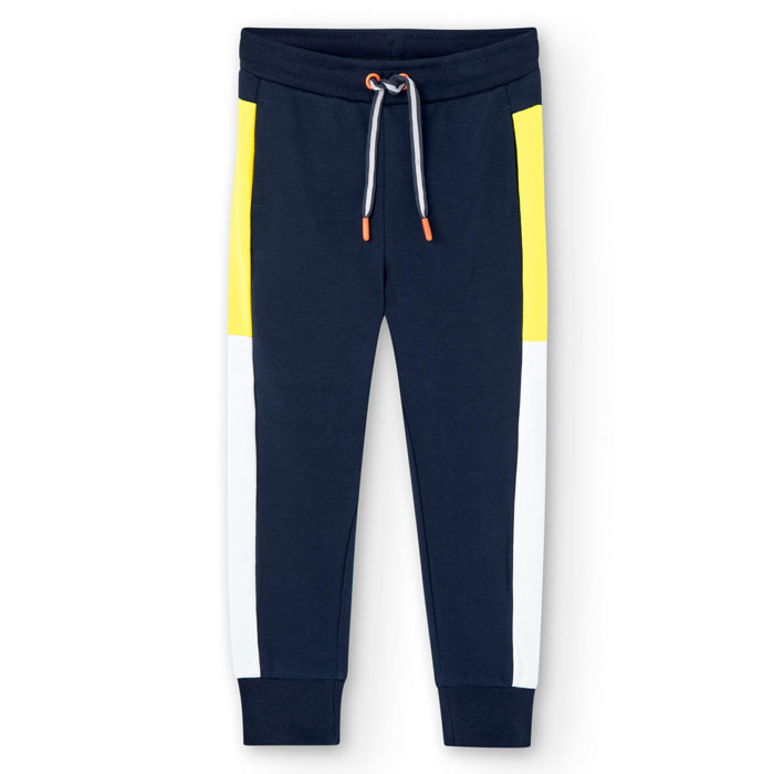 Pantalón deportivo en azul marino con cintura elástica y bolsillos