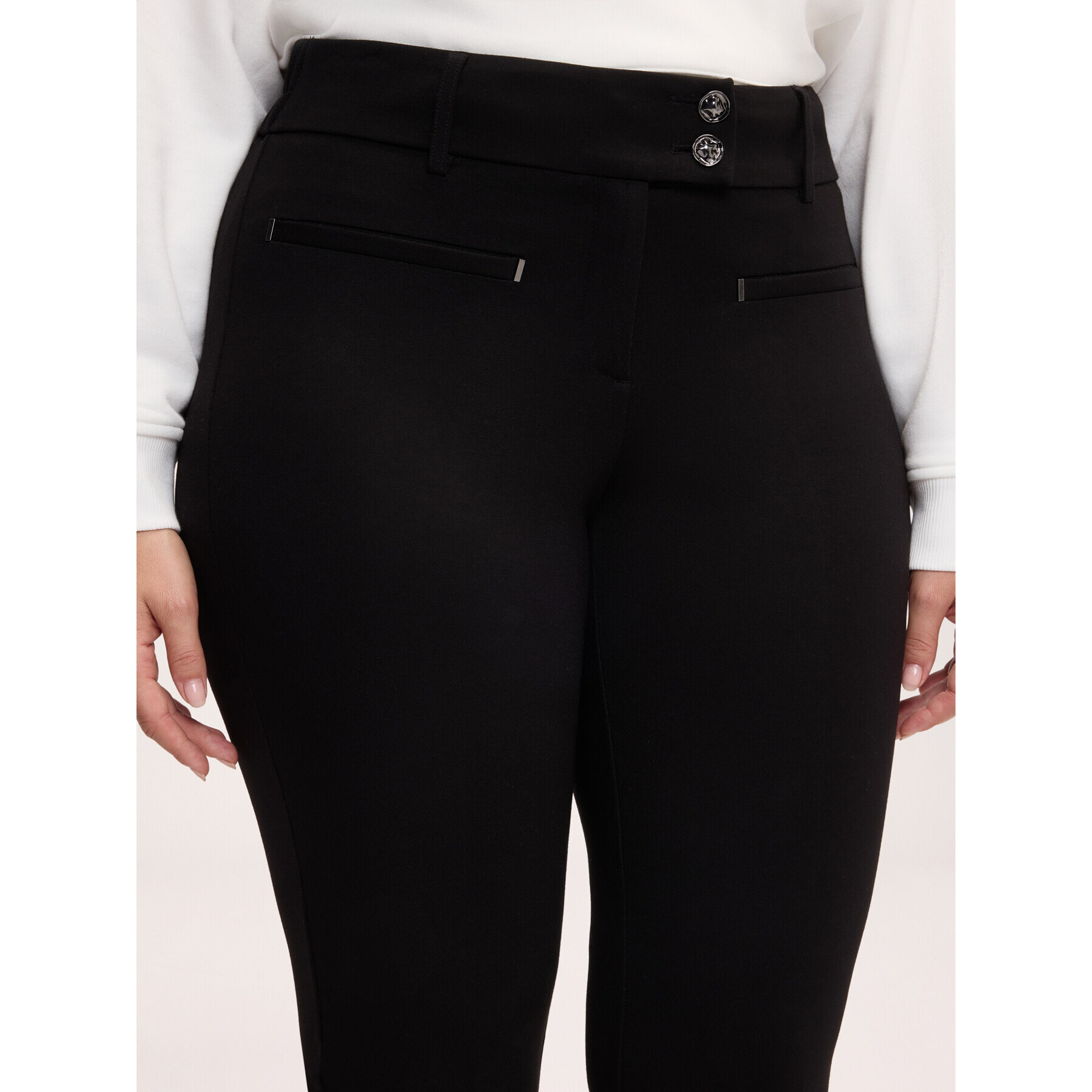 Fiorella Rubino - Pantaloni kick flare in Punto Milano - Nero