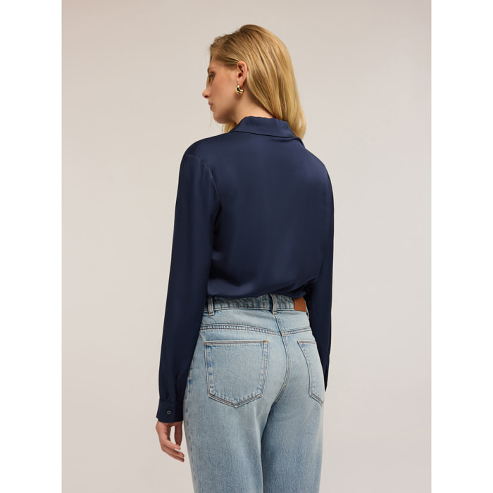 Motivi - Camicia satin - Blu