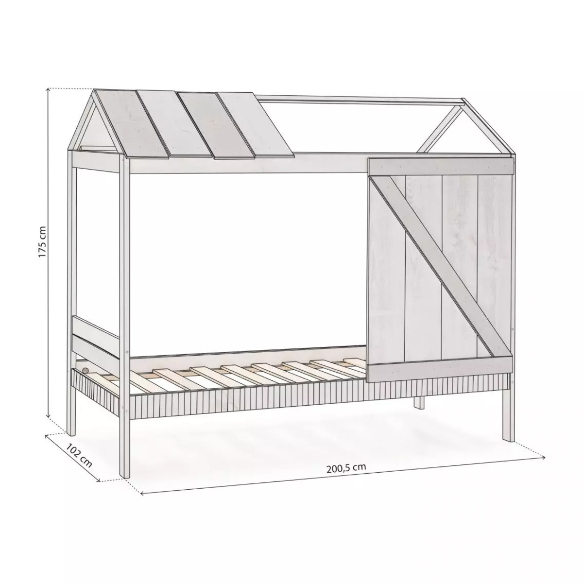 Cama cabaña Barnie Vintage - Grayscale