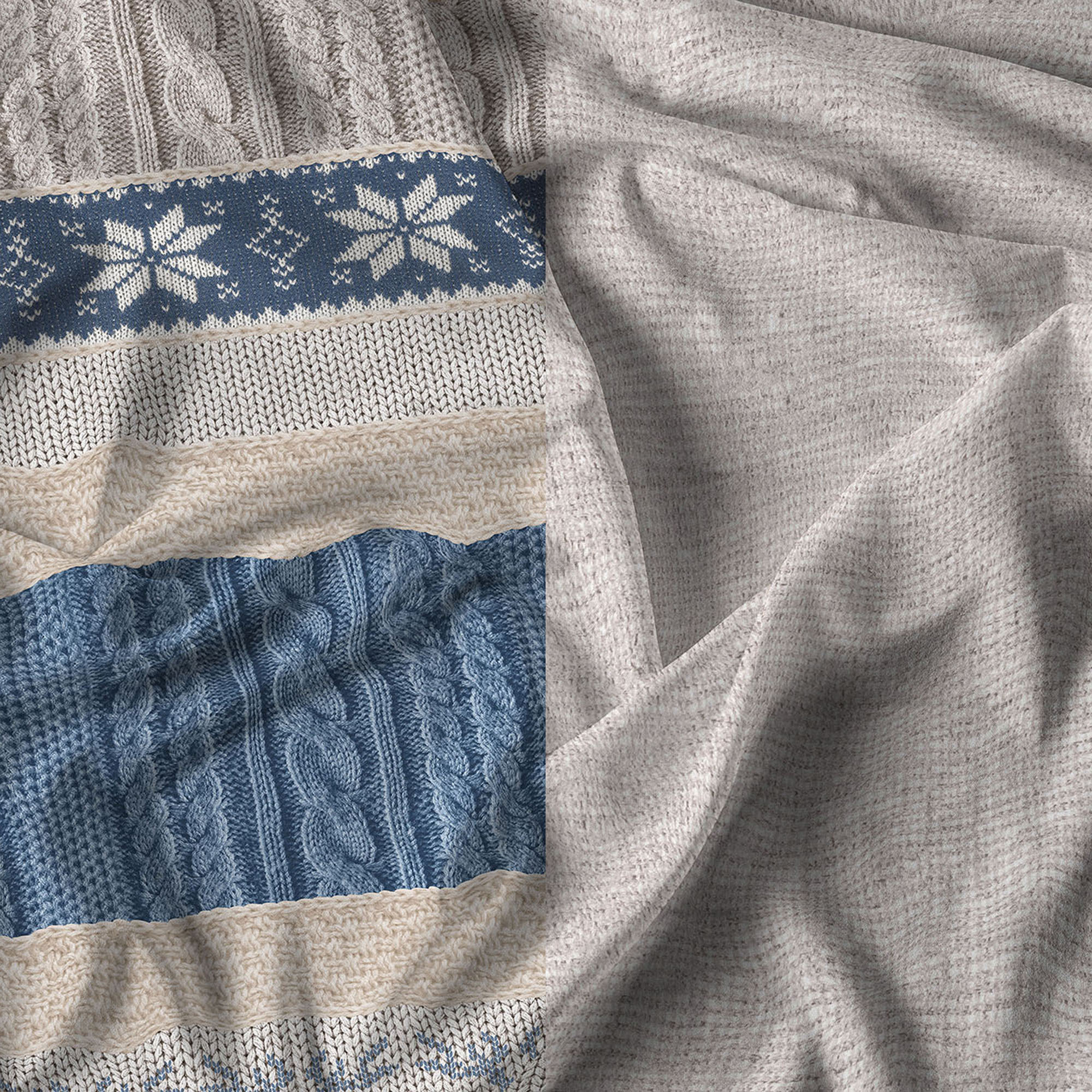 PARURE COPRIPIUMINO ATHENA, 100% Cotone, Made in Italy - RUDOLPH AZZURRO