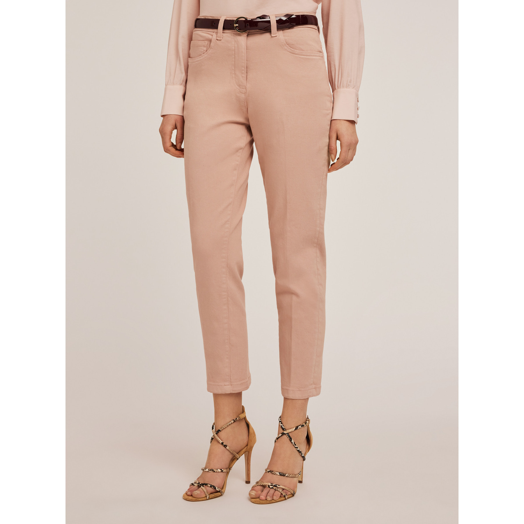 Motivi - Pantaloni carrot in drill Rianne - Rosa cipria
