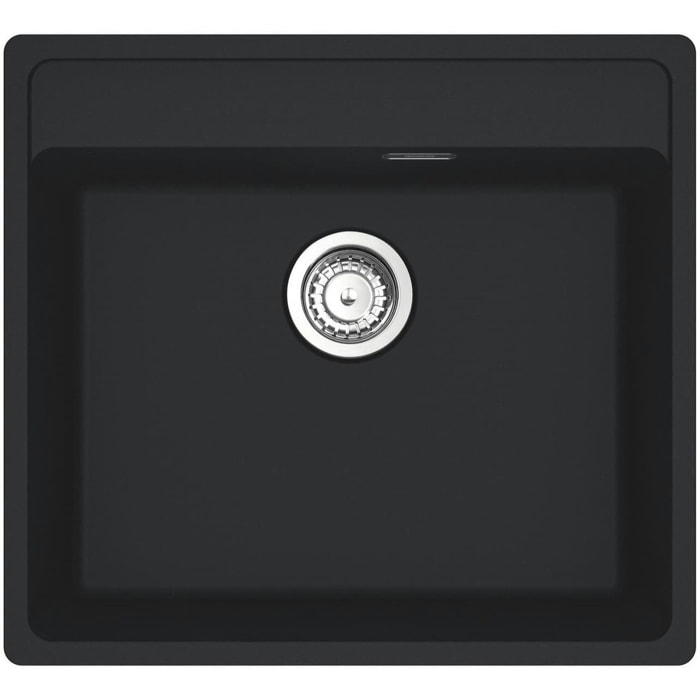 Maris MRG 610-52 RTL Evier sous plan/à fleur 55x50cm, avec bonde et siphon gain de place, en Fragranit+, Noir mat