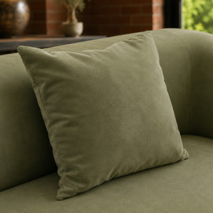 Canapé compressé 4 places en tissu effet laine texturée vert JUMBO