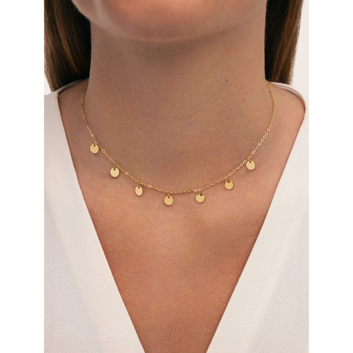 Collar Mini Moons Plata Baño Oro