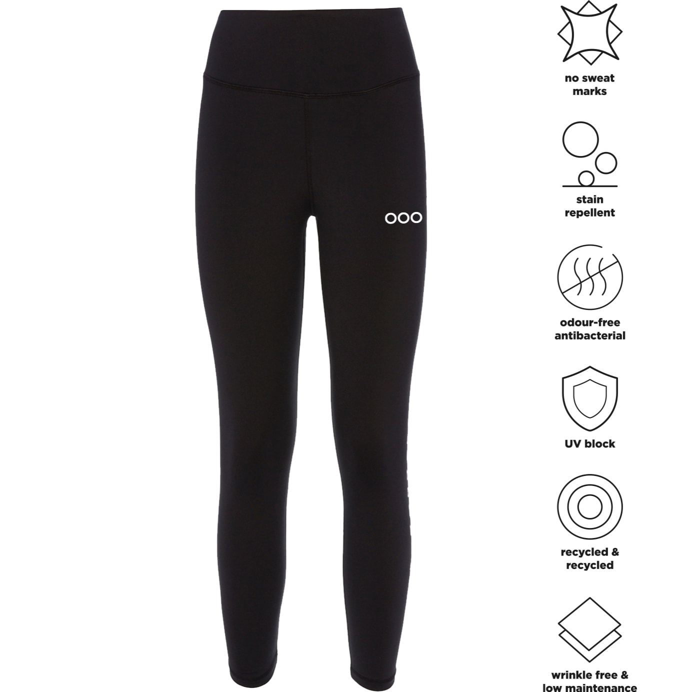 Mallas deportivas de talle alto para mujer ECOON Liverpool - Negro