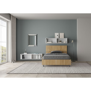 Letto una piazza e mezza senza rete 120x200 testata inclinata quercia Demas