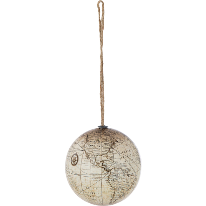 J-Line suspension Globe - bois/plastique - beige