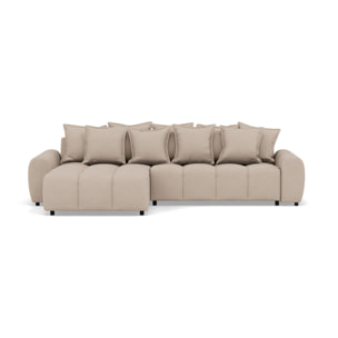 Adelaide - canapé d'angle réversible 4 places en tissu texturé - Beige