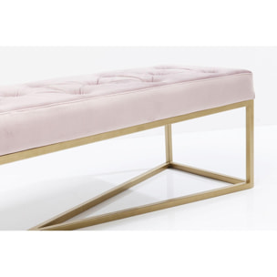 Banc Crossover rose et doré 150x40cm Kare Design